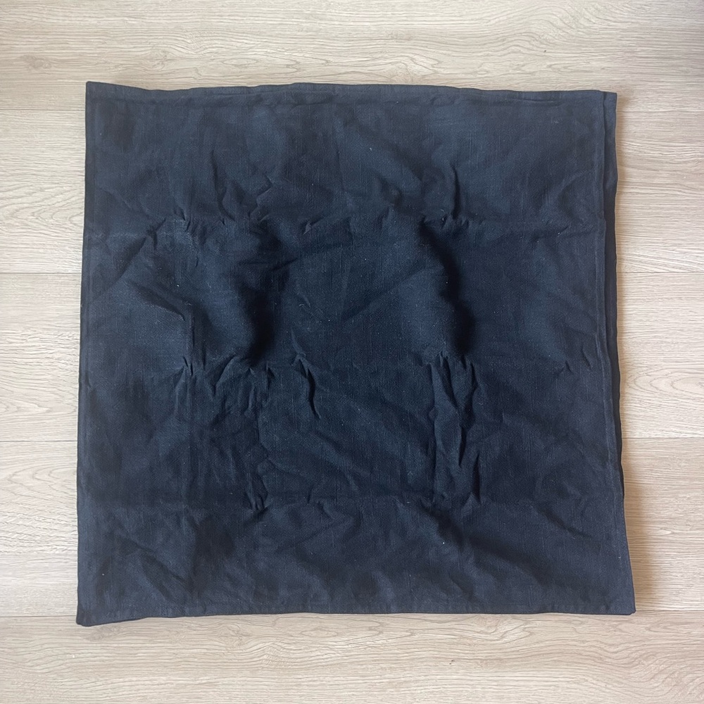 MIULEE Linen Euro Sham Pillow Covers 22x22 Inch Black Set of 2